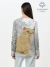 Лонгслив женский. Хлопок / Кот и снег
