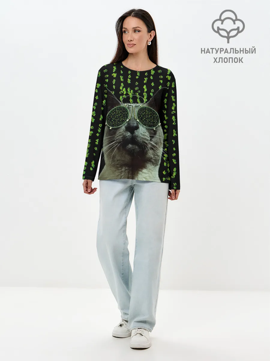 Лонгслив женский. Хлопок / КОТ