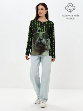 Лонгслив женский. Хлопок / КОТ