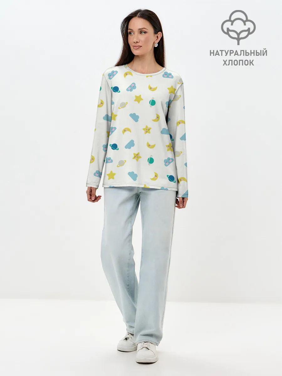 Лонгслив женский. Хлопок / Спокойной ночи