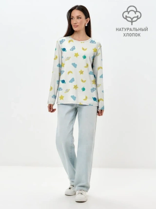 Лонгслив женский. Хлопок / Спокойной ночи