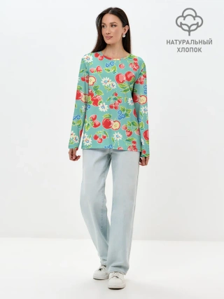 Лонгслив женский. Хлопок / Яркое лето