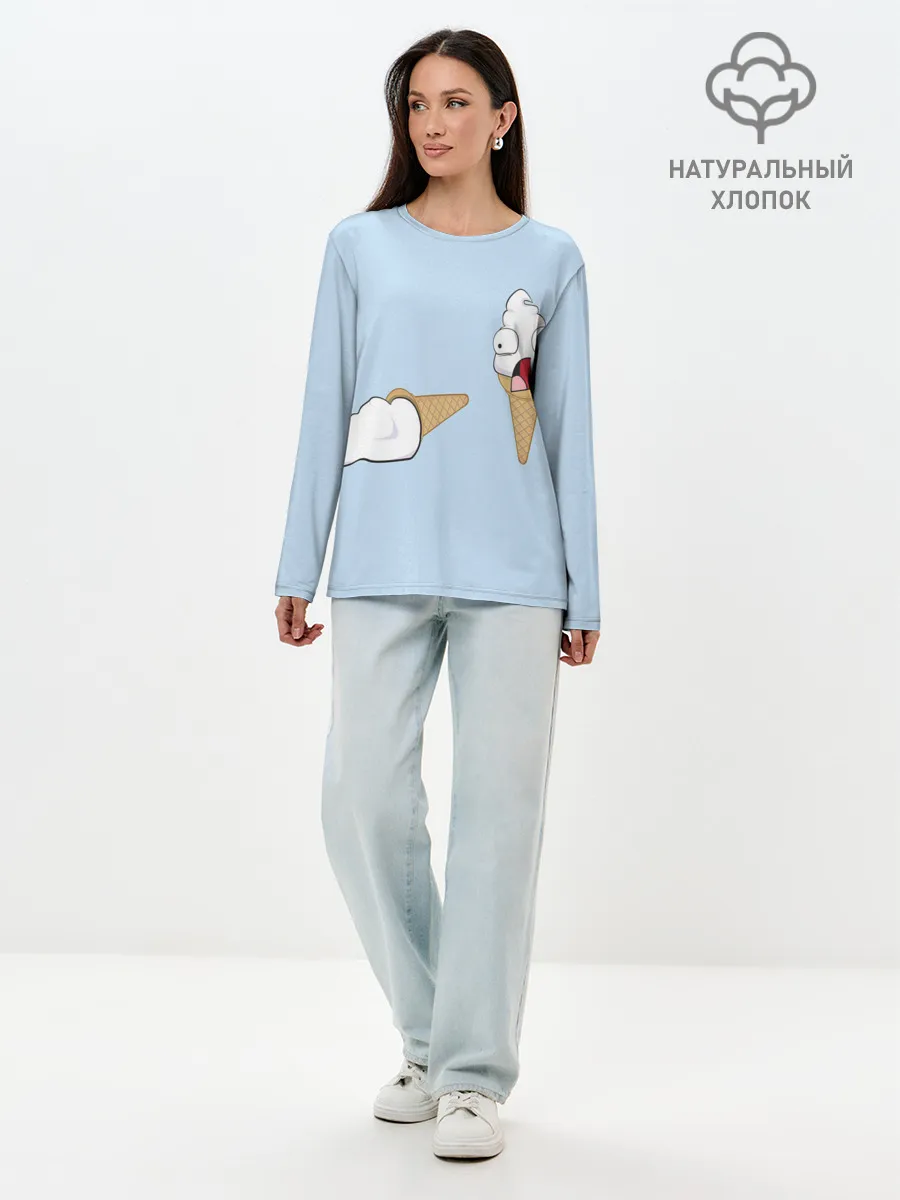 Лонгслив женский. Хлопок / ааа рожок