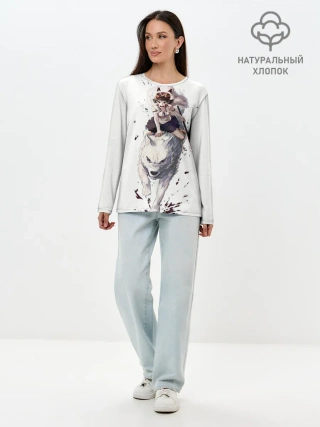 Лонгслив женский. Хлопок / Принцесса Мононоке