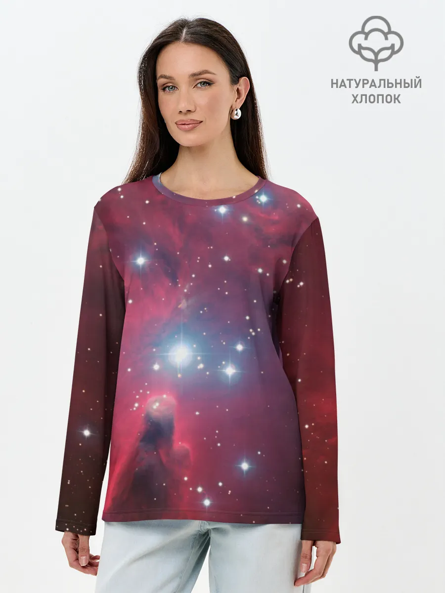 Лонгслив женский. Хлопок / космос