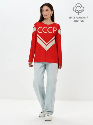 Лонгслив женский. Хлопок / СССР хоккейная форма
