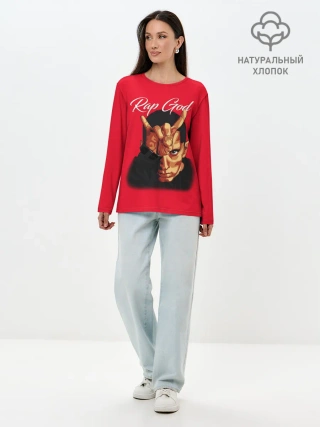 Лонгслив женский. Хлопок / EMINEM RAP GOD