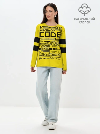 Лонгслив женский. Хлопок / КОД,программирование,code