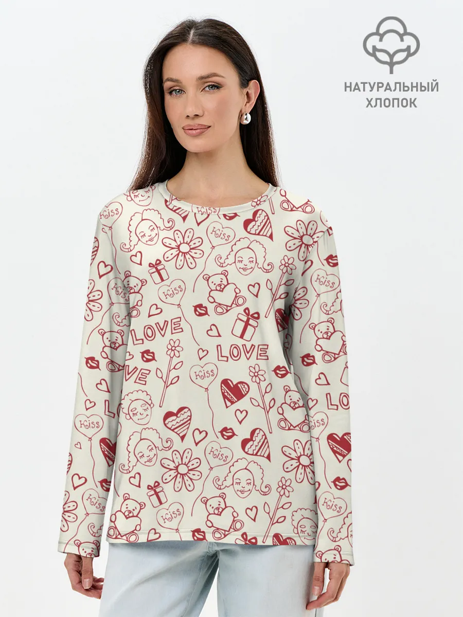 Лонгслив женский. Хлопок / Текстура.