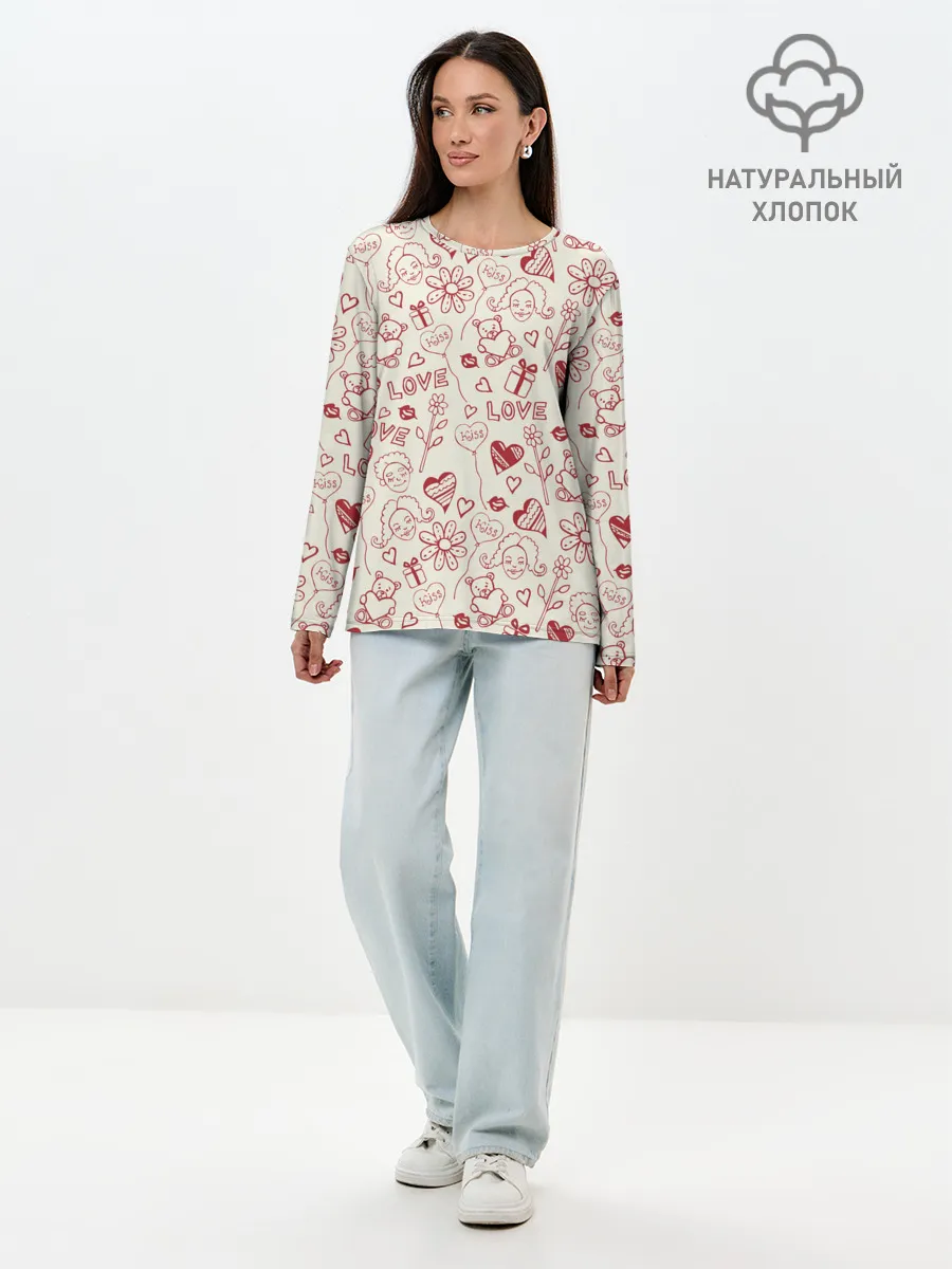 Лонгслив женский. Хлопок / Текстура.