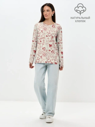 Лонгслив женский. Хлопок / Текстура.