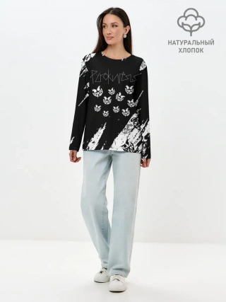 Лонгслив женский. Хлопок / PYROKINESIS.