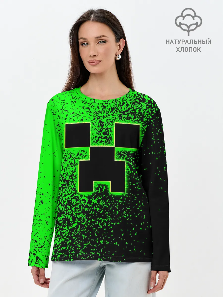Лонгслив женский. Хлопок / MINECRAFT