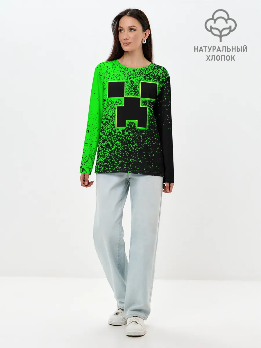 Лонгслив женский. Хлопок / MINECRAFT