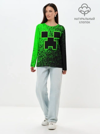 Лонгслив женский. Хлопок / MINECRAFT