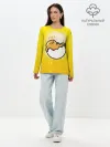 Лонгслив женский. Хлопок / Гудетама веселое яйцо
