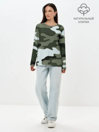 Лонгслив женский. Хлопок / camouflage 2