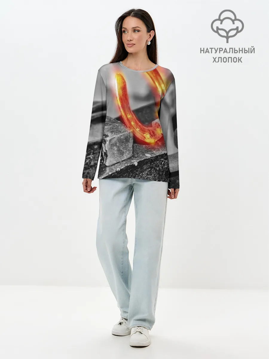 Лонгслив женский. Хлопок / Подкова