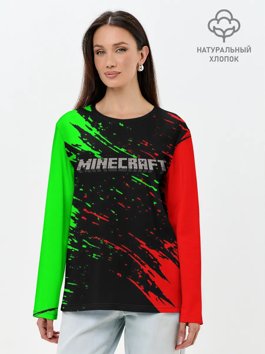 Лонгслив женский. Хлопок / MINECRAFT
