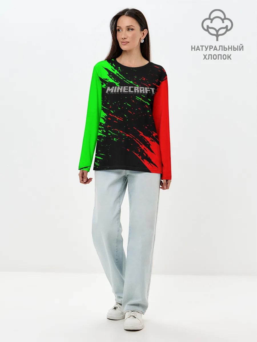 Лонгслив женский. Хлопок / MINECRAFT