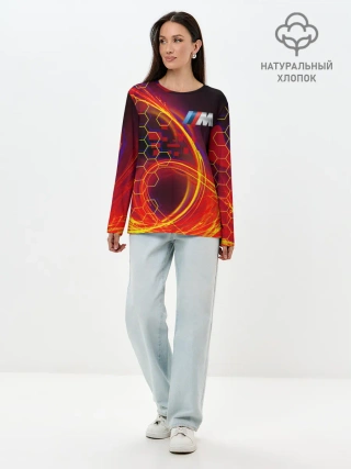 Лонгслив женский. Хлопок / BMW | Спорт