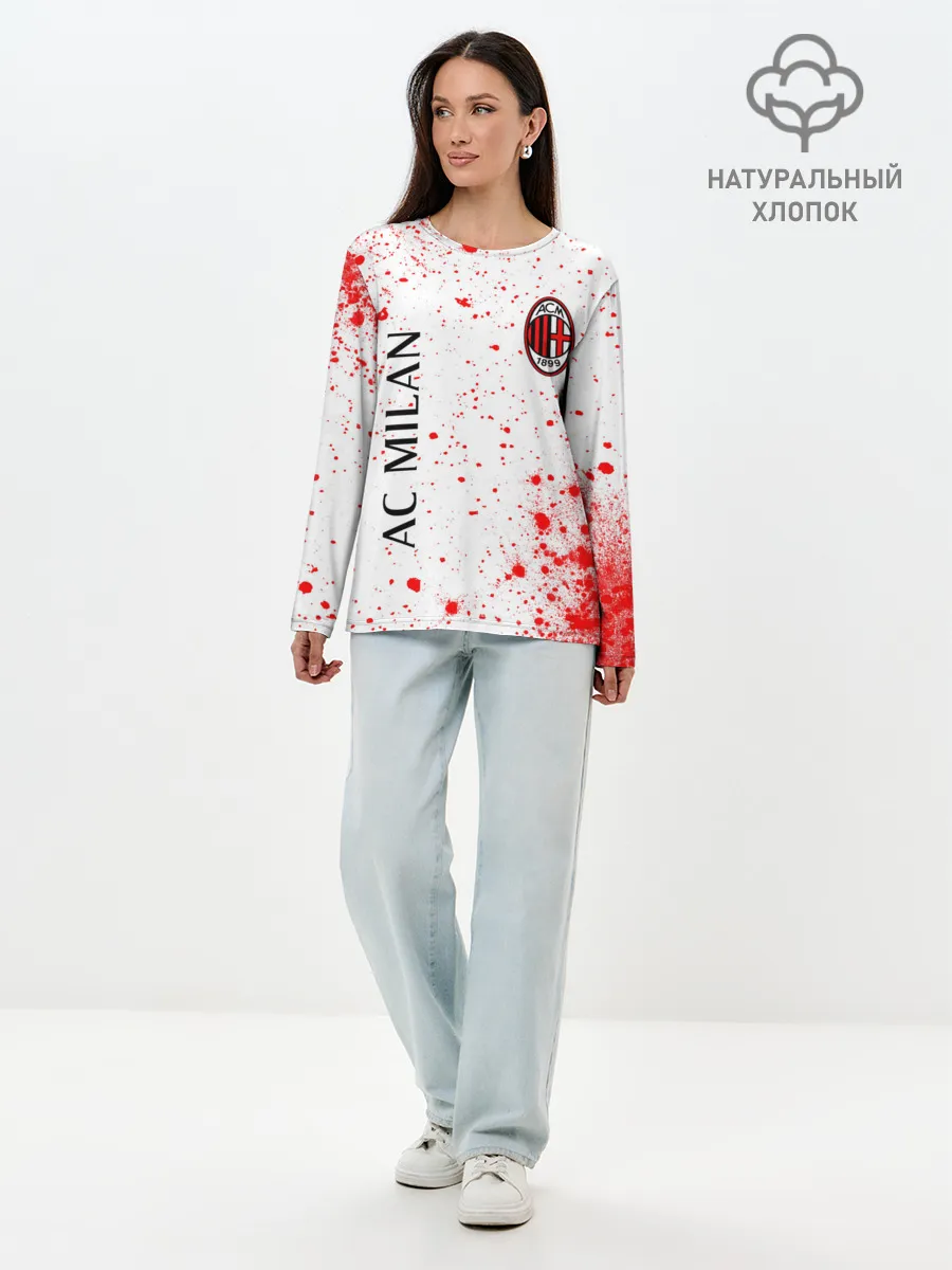 Лонгслив женский. Хлопок / AC MILAN / МИЛАН