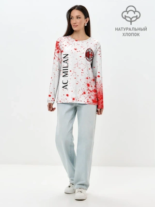 Лонгслив женский. Хлопок / AC MILAN / МИЛАН