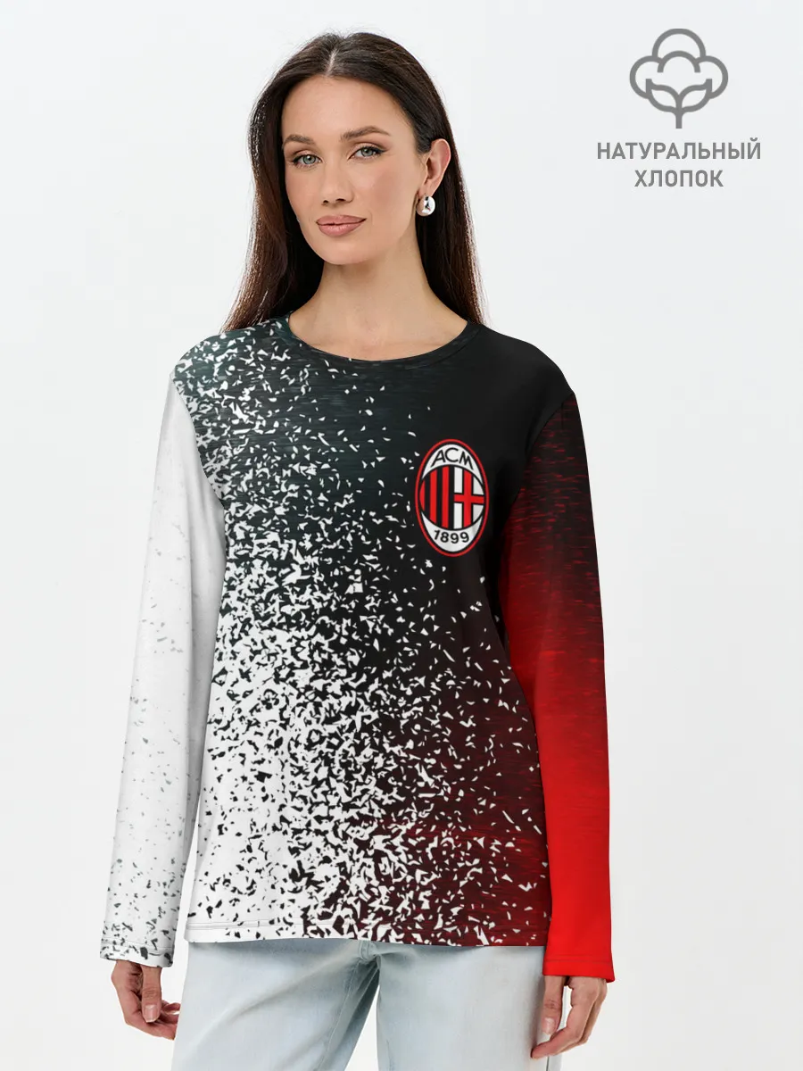 Лонгслив женский. Хлопок / AC MILAN / МИЛАН