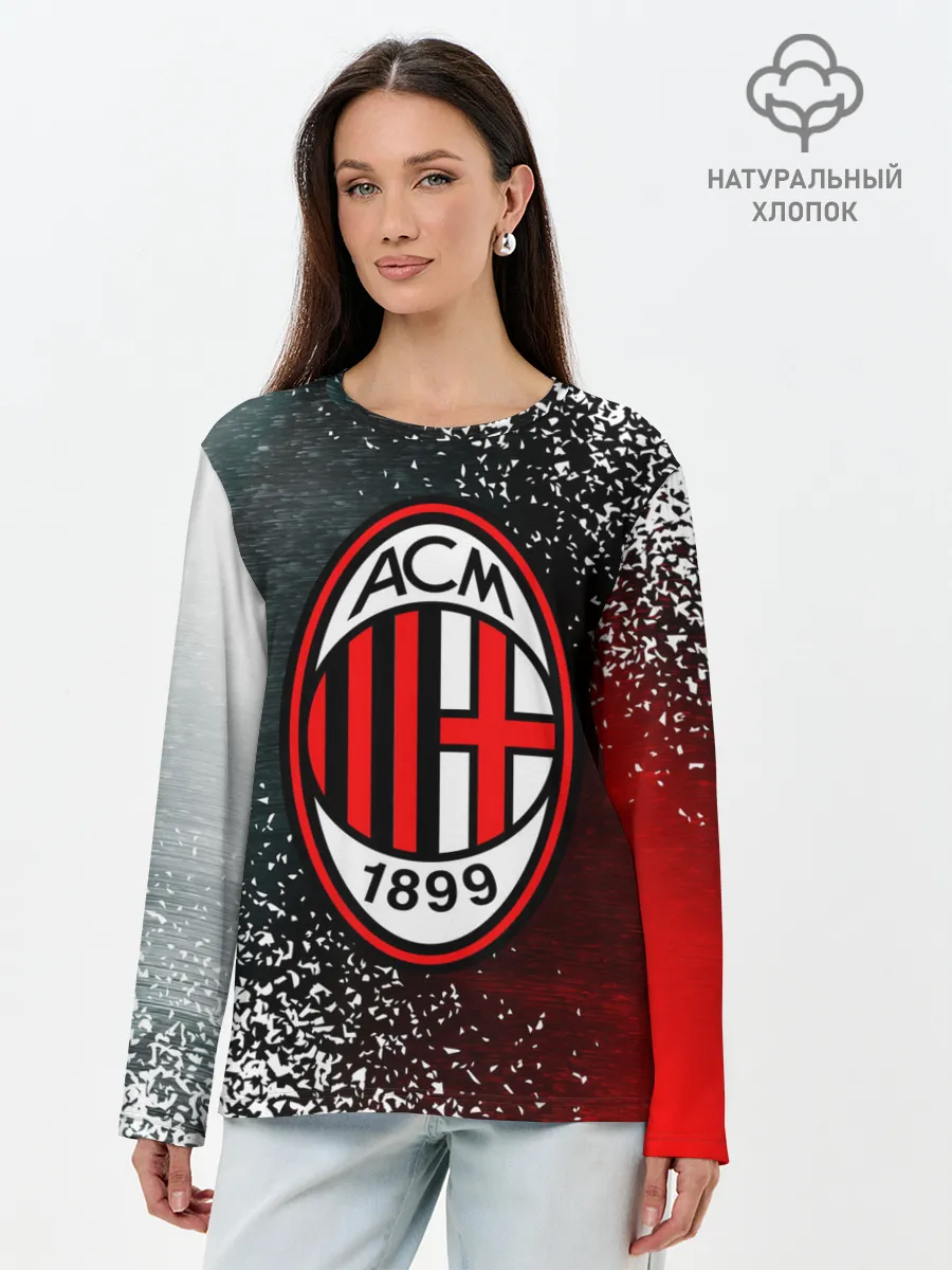 Лонгслив женский. Хлопок / AC MILAN / МИЛАН