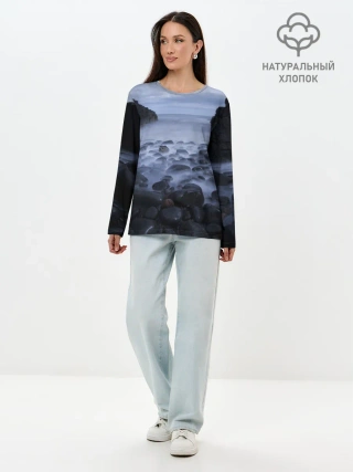 Лонгслив женский. Хлопок / Горные породы