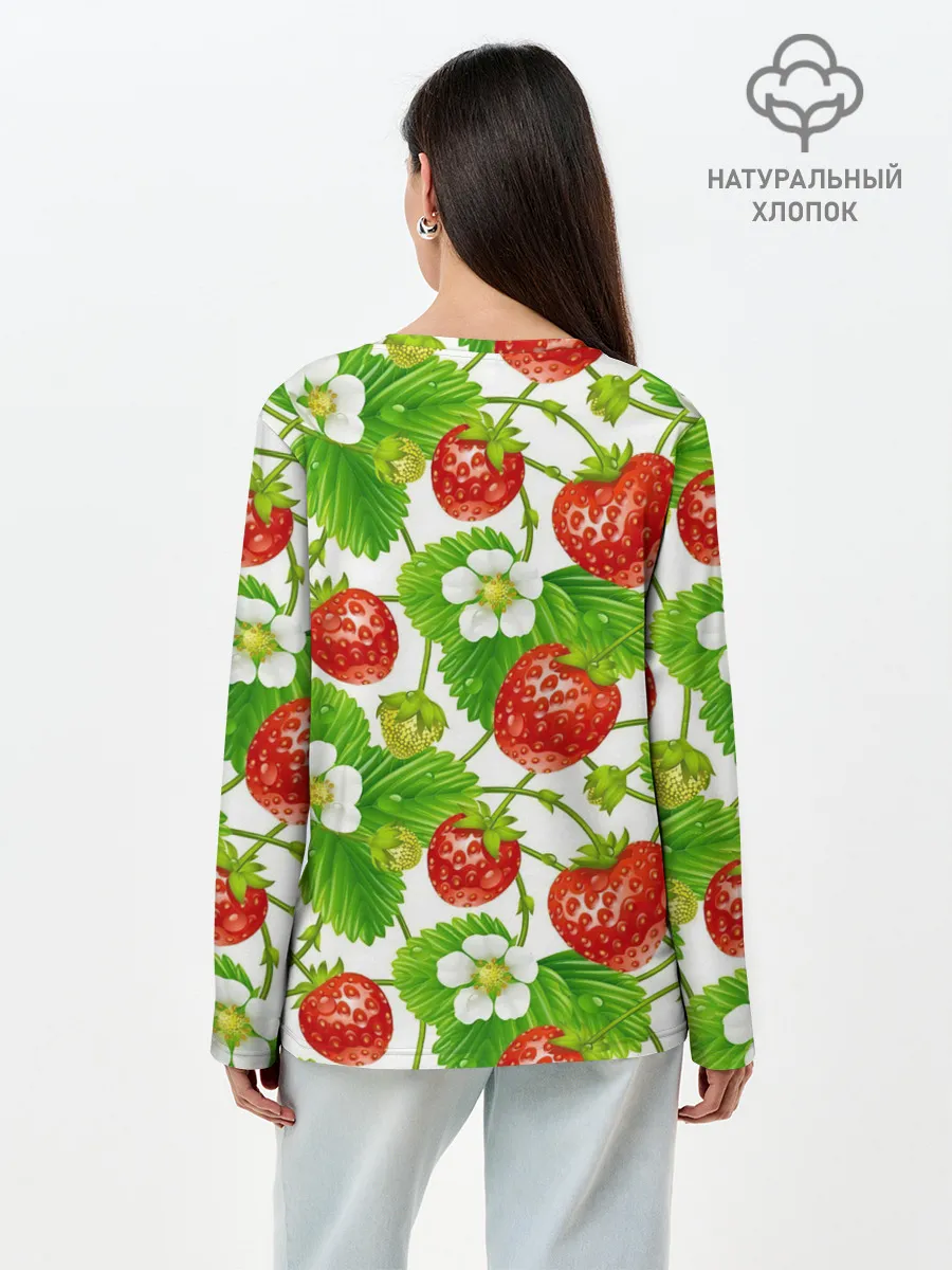 Лонгслив женский. Хлопок / Земляника