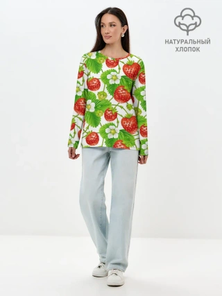 Лонгслив женский. Хлопок / Земляника