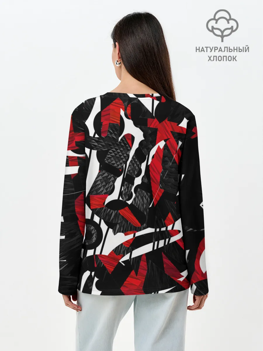 Лонгслив женский. Хлопок / Abstract art