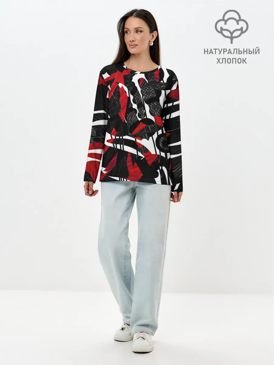 Лонгслив женский. Хлопок / Abstract art