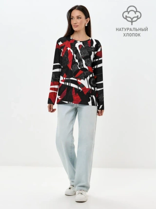 Лонгслив женский. Хлопок / Abstract art