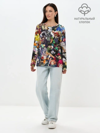 Лонгслив женский. Хлопок / ACTION ANIME CHARACTERS!