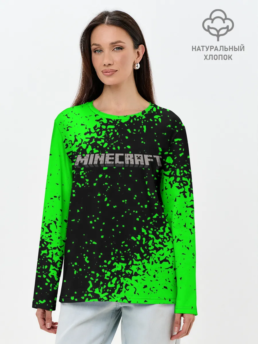 Лонгслив женский. Хлопок / MINECRAFT