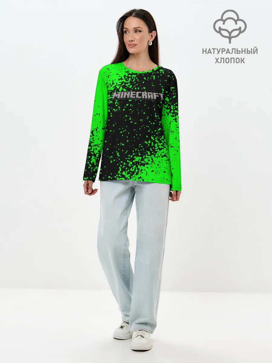 Лонгслив женский. Хлопок / MINECRAFT