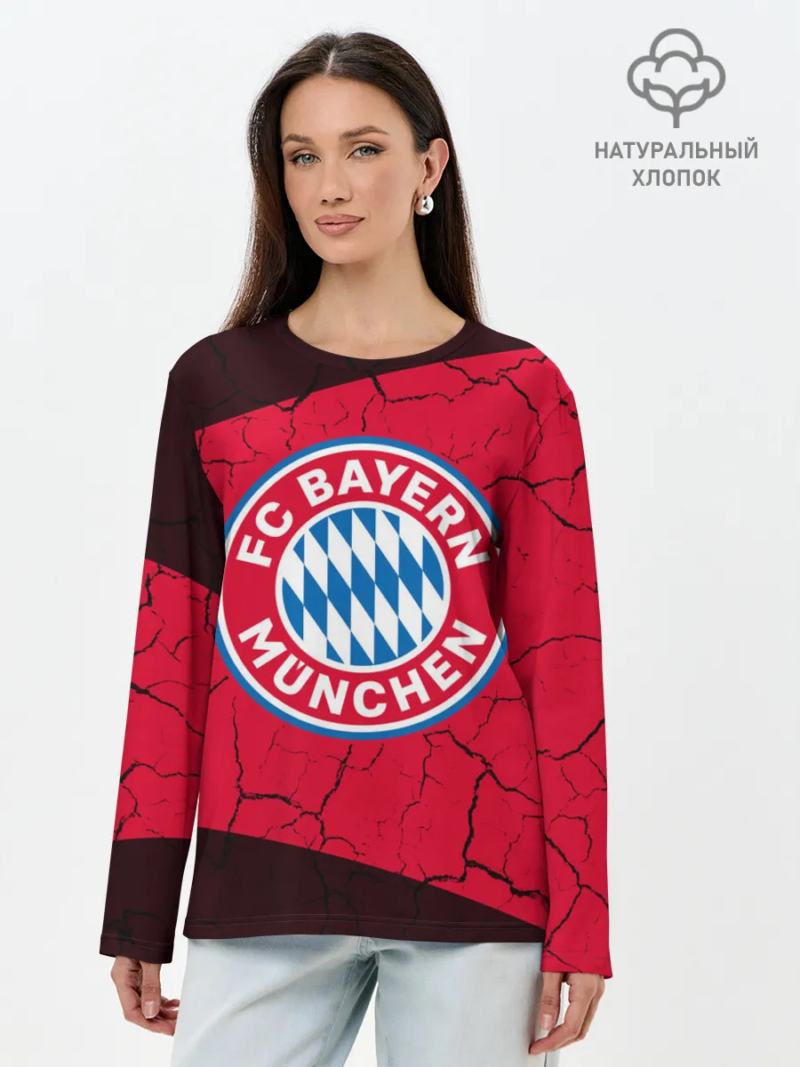 Лонгслив женский. Хлопок / FC BAYERN / БАВАРИЯ