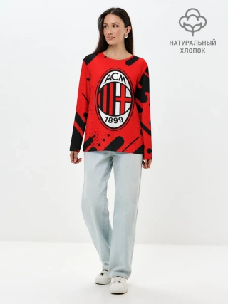 Лонгслив женский. Хлопок / AC MILAN / МИЛАН