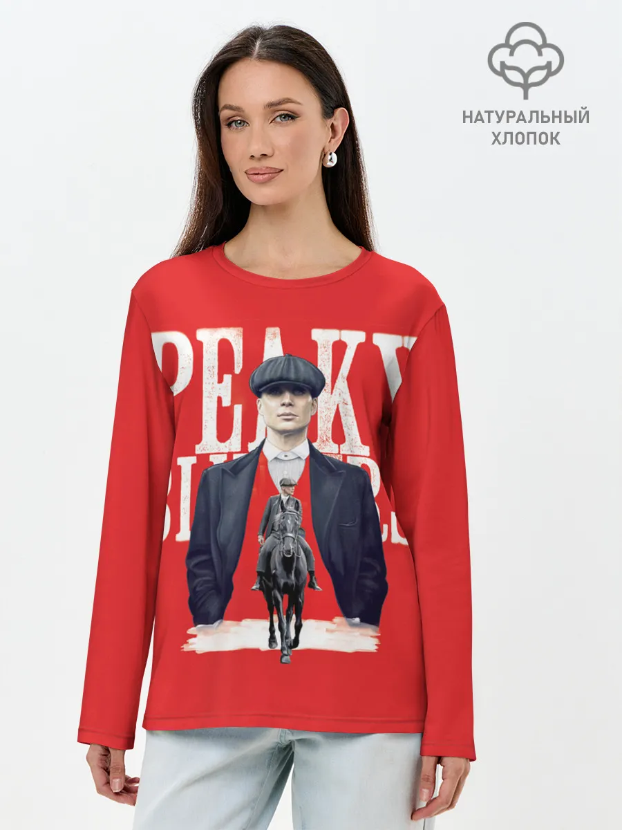 Лонгслив женский. Хлопок / Острые козырьки