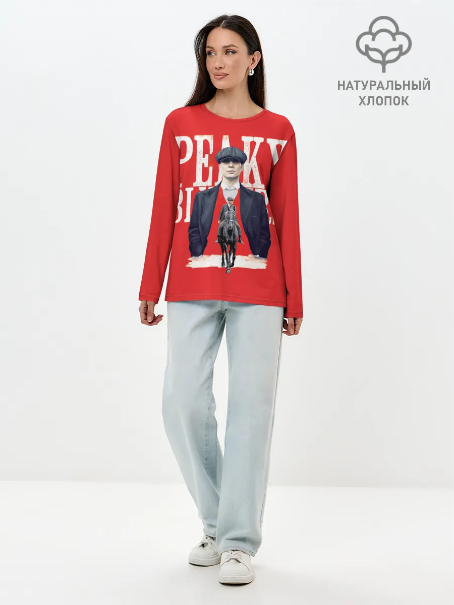 Лонгслив женский. Хлопок / Острые козырьки