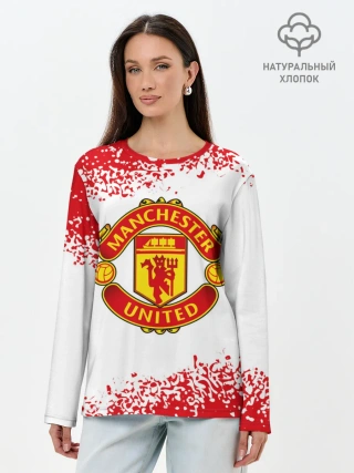 Лонгслив женский. Хлопок / MANCHESTER UNITED