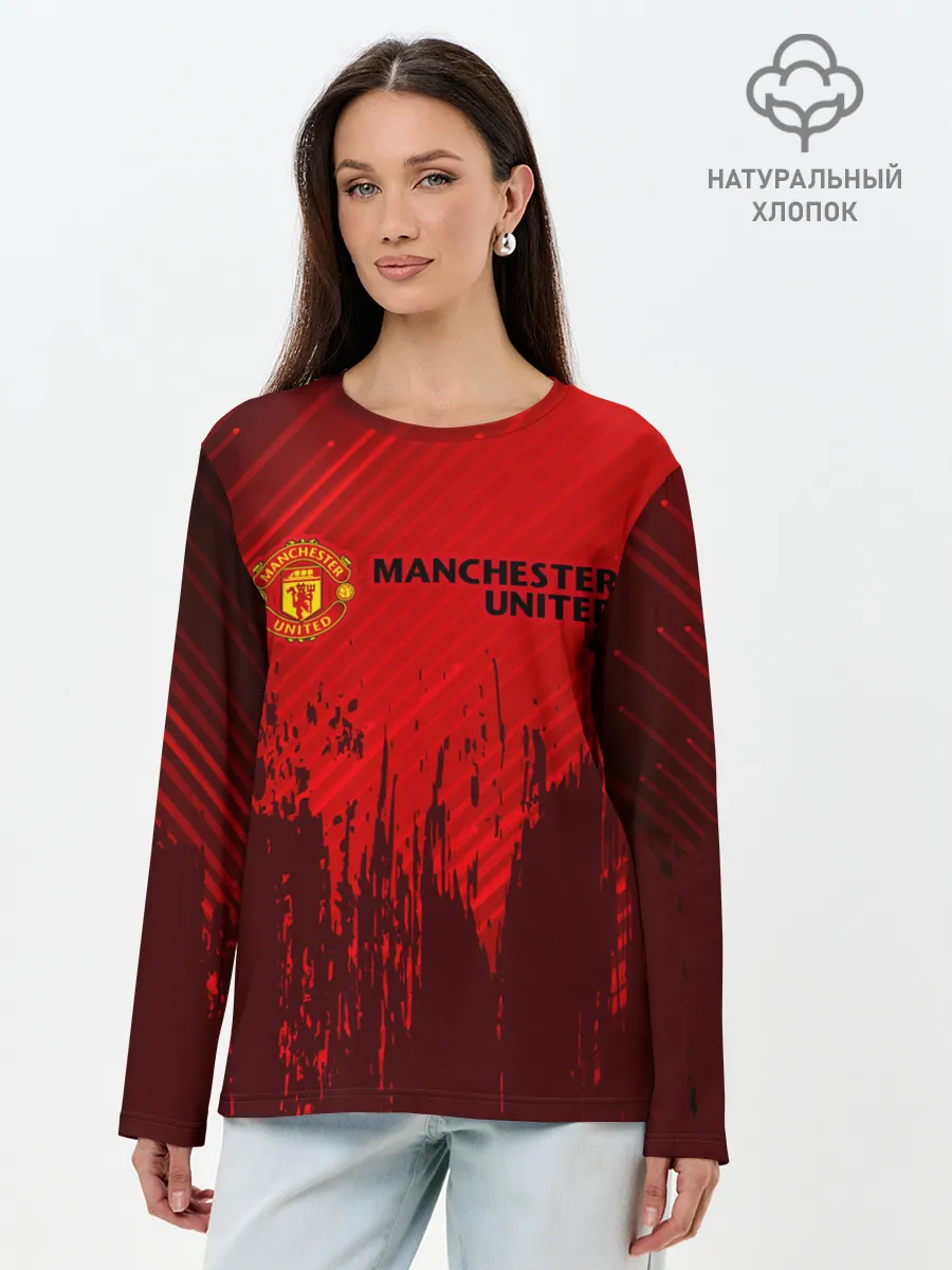 Лонгслив женский. Хлопок / MANCHESTER UNITED