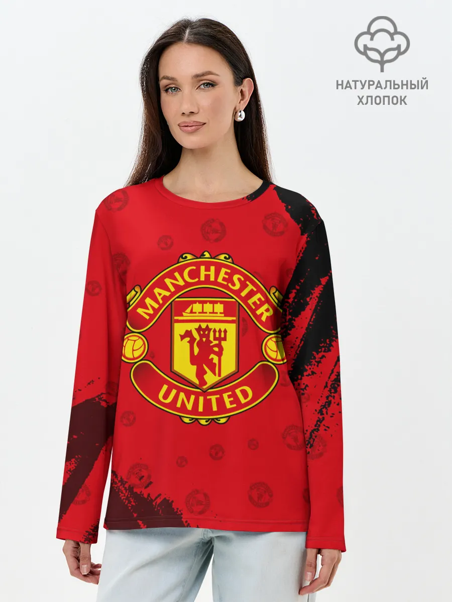 Лонгслив женский. Хлопок / MANCHESTER UNITED