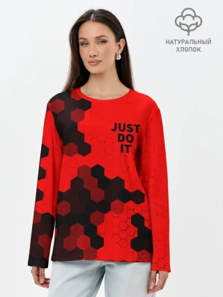 Лонгслив женский. Хлопок / JUST DO IT