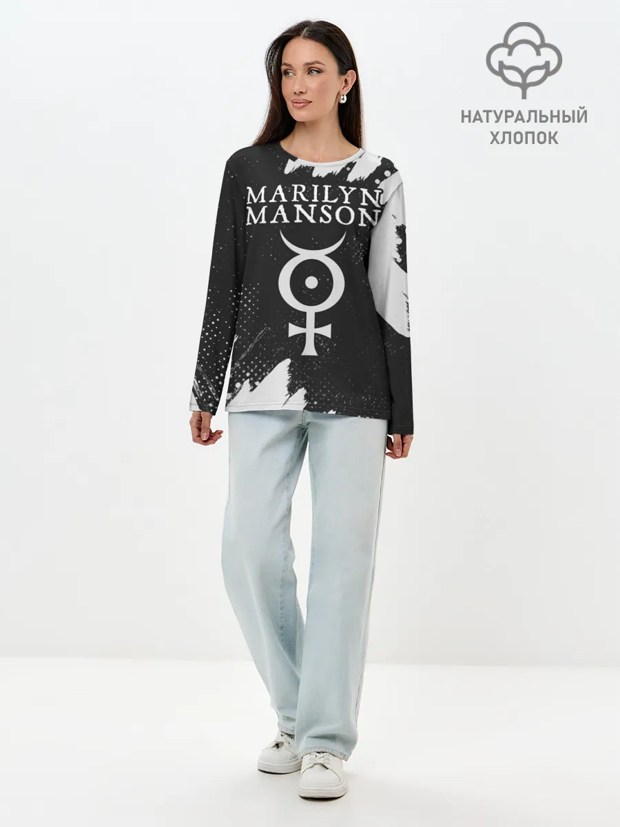Лонгслив женский. Хлопок / MARILYN MANSON / М. МЭНСОН