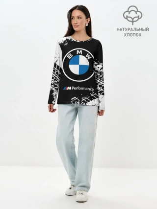 Лонгслив женский. Хлопок / BMW / БМВ