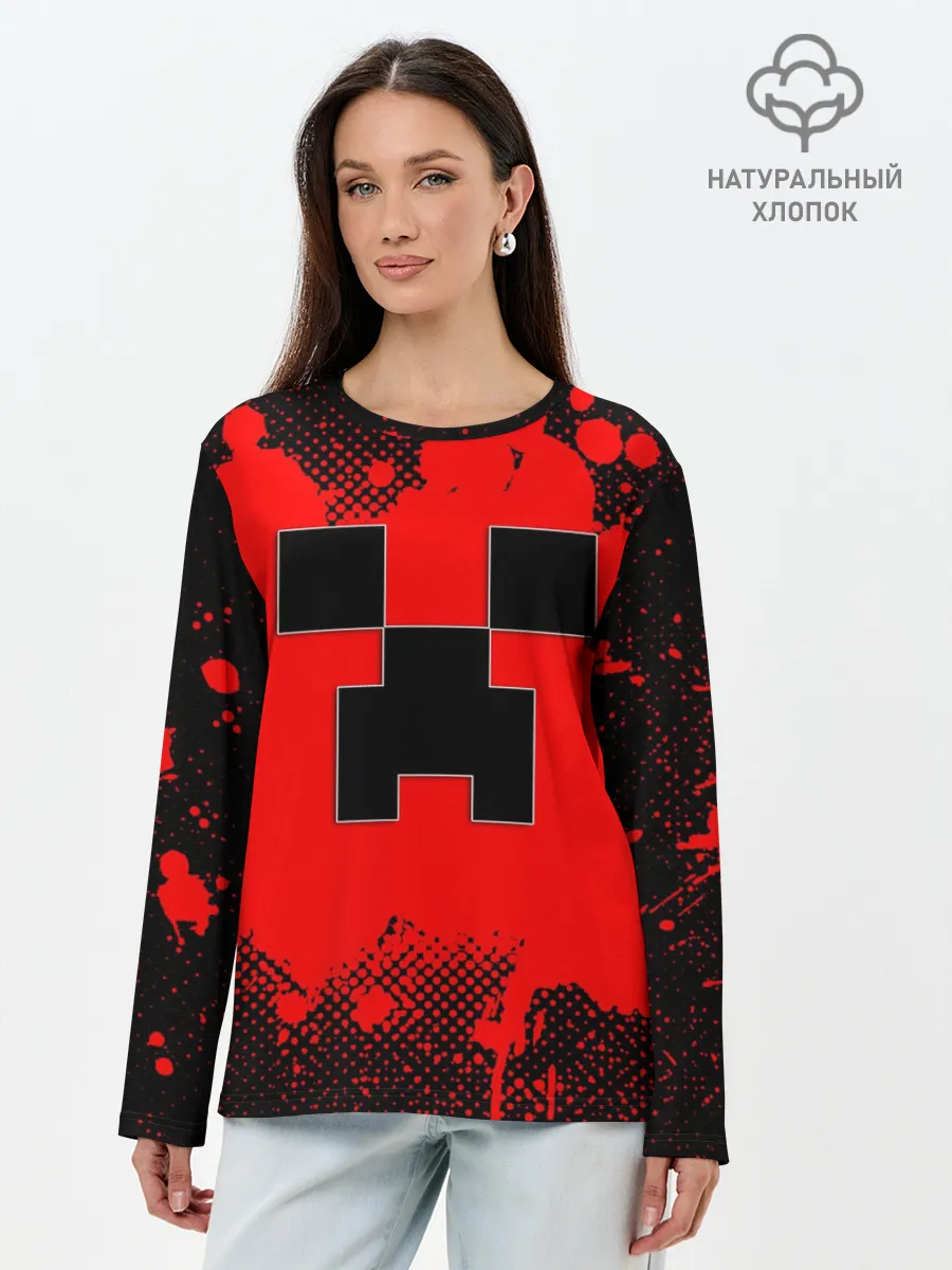 Лонгслив женский. Хлопок / MINECRAFT