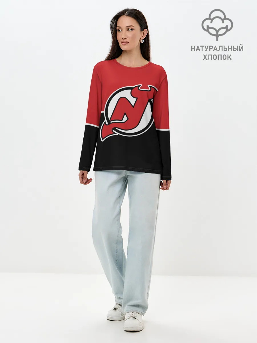 Лонгслив женский. Хлопок / New Jersey Devils